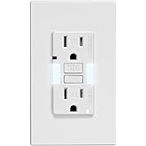 Leviton GFCI Receptacle with Guidelight, 15 Amp Tamper-Resistant with LED Indicator Light, Self Test, GFNL1-00W, White