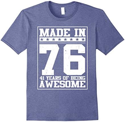Mens Birthday Gift For 41 Years Old 1976 Tee Shirt Medium Heather Blue