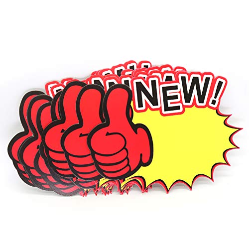 Omitfu 7 Inch x 5.5 Inch Starburst Sign Cards Price Burst Signs Retail Display Sales Tags Blank 40 Pcs Cards
