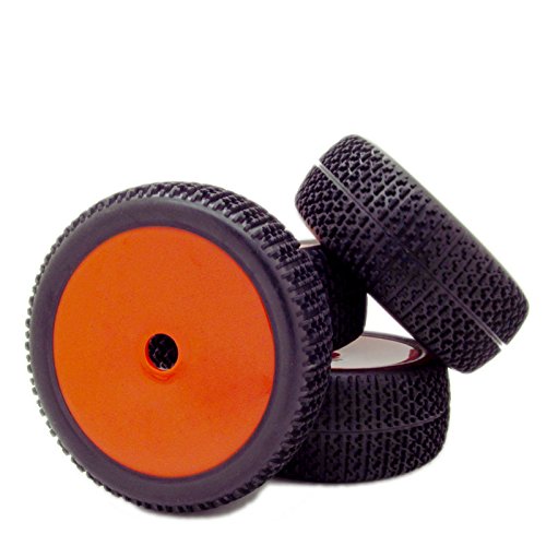 4pcs RC 1/8 Scale Off Road Car Buggy RC Tires Tyre and Wheels 17mm Hex, Red