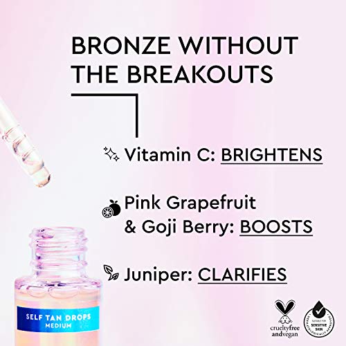 Tanologist Face and Body Drops, Medium Illuminating Self Tan Drops