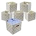 homyfort Foldable Cloth Storage Bins, Fabric Storage Cubes Organizer 12x12 with Dual Plastic Handles for Closet,Bedroom, Toys, 6 Pack,Beige Large