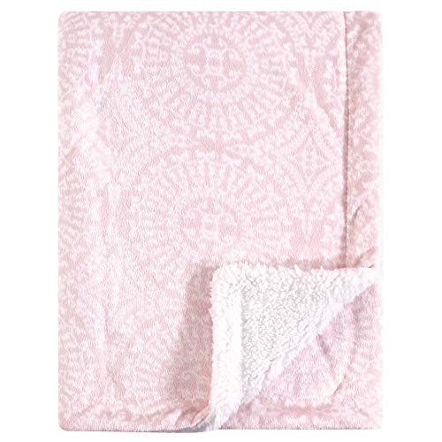 Yoga Sprout Mink Blanket with Sherpa Backing, Scroll, One Size