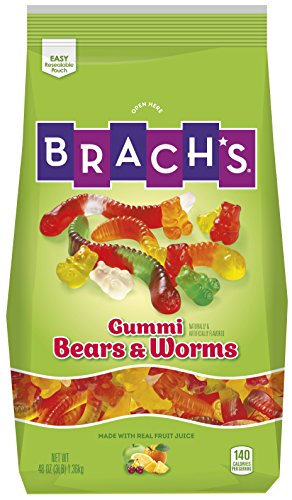 Brach s Gummy Bear and Worm Mix Candy, Apple/Cherry/Pineapple/Lemon/OrangeÂ , 3 Pound