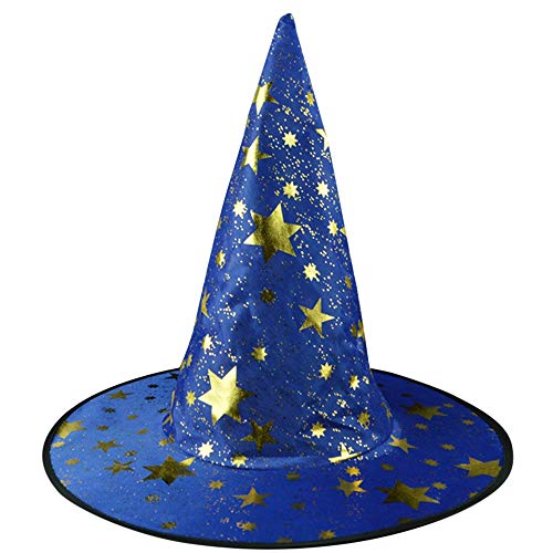 Hot Sales!! ZOMUSAR Adult Womens Mens Witch Hat for Halloween Costume Accessory Fluff Solid Cap (Blue)