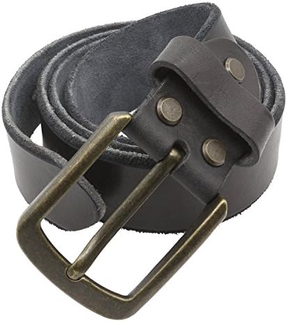 Men Belts Adjustable,Musesland 1.5 inch Wide Full Grain Genuine Leather Belt for Buckle Vintage Snap on Size 40 Black