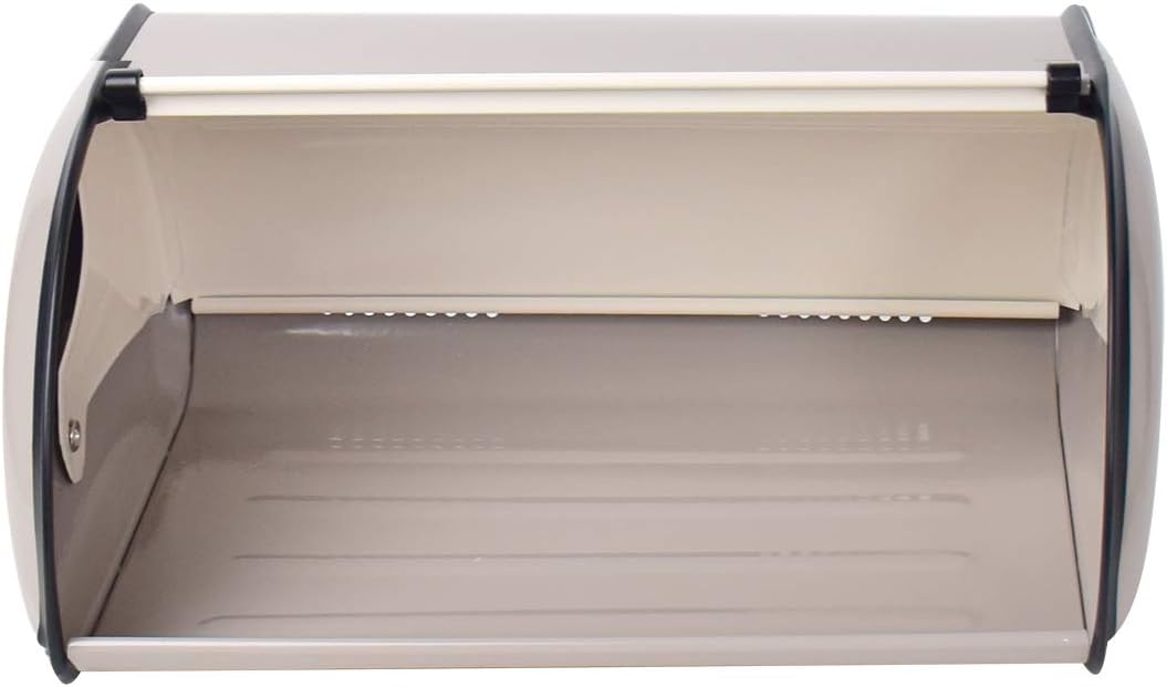 Contenitore per Il Pane Elegante Retro Box Base Antiscivolo per la conservazione di Pane Dessert Alimenti Grau JIUZHI Cassetta per Il Pane in Metallo con rotelle