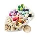 DIY Nursing Jewelry Combination Package Crochet Beads Blending Natural Round Geometry Wooden Beads Wood Ring Creative Freedom