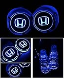 JSAMZ Car Logo LED Cup Pad led Cup Coaster USB Charging Mat Luminescent Cup Pad LED Mat Interior Atmosphere Lamp Decoration Light (Honda)
