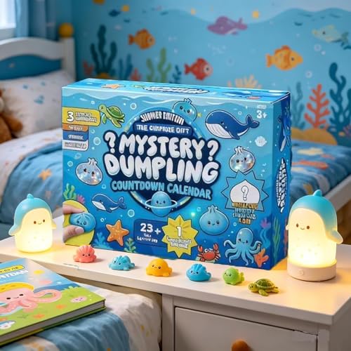 SLEEPHEAD®Dumpling Squishies, Squishies Dumpling Mystery Advent Countdown Calendar, 24 PCS Random Surprise Squishies Toys