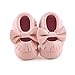 DELEBAO Infant Toddler Baby Soft Sole Tassel Bowknot Moccasinss Crib Shoes (3-6 Months, Pink)