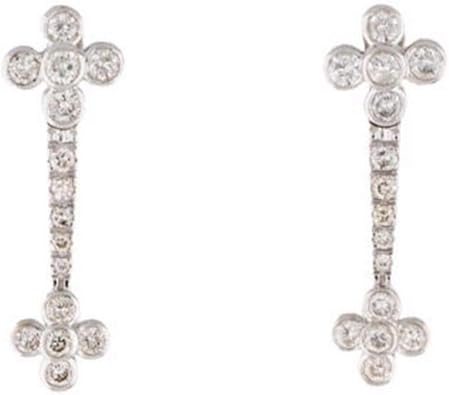 RYLOS Dangling Diamond Coctail Earrings in 14K White Gold