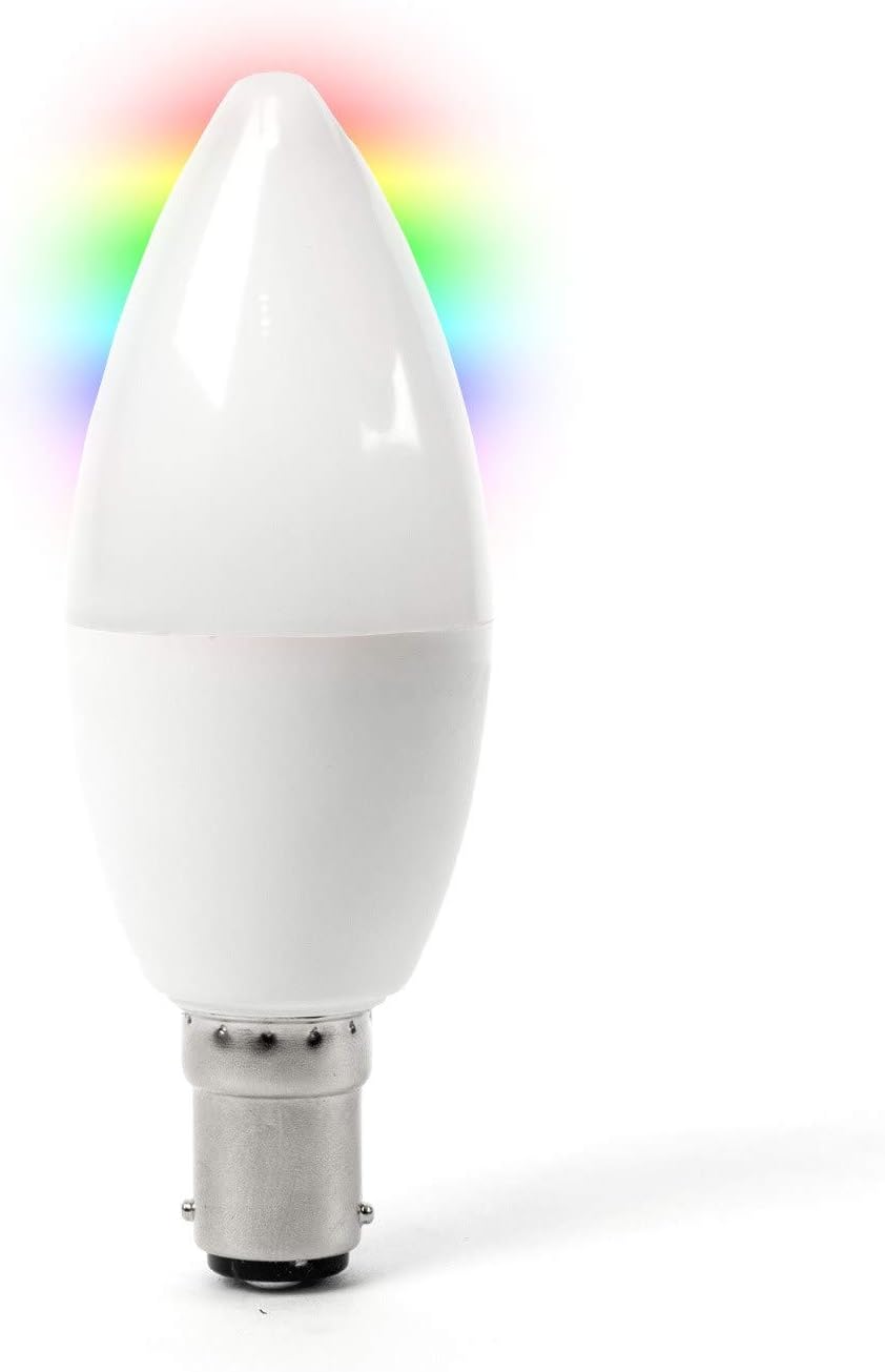 electriQ Smart Lighting dimmable Colour WiFi Bulb with B15 Ending Alexa & Google Home