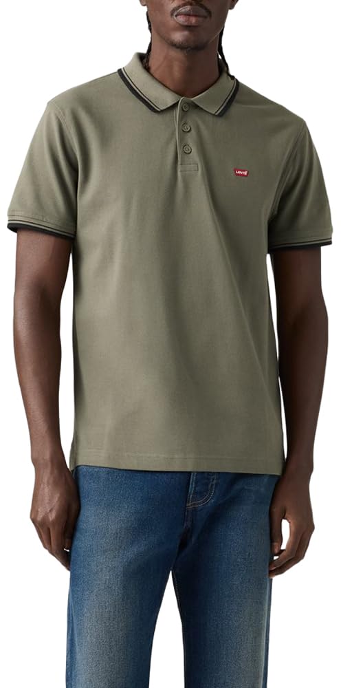Levi's Men's Housemark Polo, (New) Wood Tipping Stripe Mulled Basil, X-Large Image