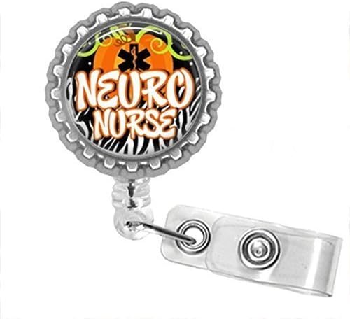 Neuro Nurse Halloween Bottle Cap Retractable Badge ID Holder