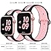 EXCHAR Sport Bands Compatible with Apple Watch Band 38mm 40mm Breathable Soft Silicone Strap Replacement Band for iWatch Series 4/3/2/1 for Women and Men S/M Black Pink
