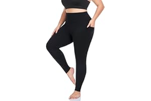MOREFEEL Plus Size Leggings for Women with Pockets-Stretchy XL-5XL Yoga Pants Tummy Control High Waist Workout Leggings