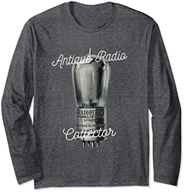 Unisex Antique Radio Tube Collector Long Sleeve Shirt Large Dark Heather
