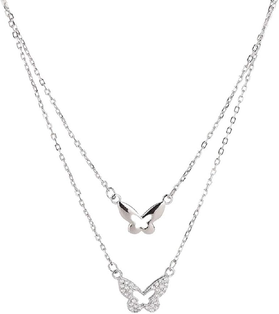 Download Amazon Com Colorful Bling Double Layer Small Butterfly Necklace Choker For Women Teen Girls Dainty 14k Gold Plated Choker Necklace Simple Cute Link Choker Necklace Womens Short Necklaces Jewelry Sliver Jewelry