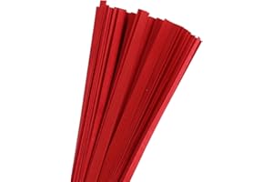 Czsycdsf 100 Pcs 20cm Flat Bamboo Strips Weaving Material, 6mm Wide Thin Natural Bamboo Wood Wicker Strips Flat Craft Bamboos