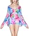 iHeartRaves Sheer Mesh Bodysuit, Long Sleeve Zip Up Rave Romper with Wings