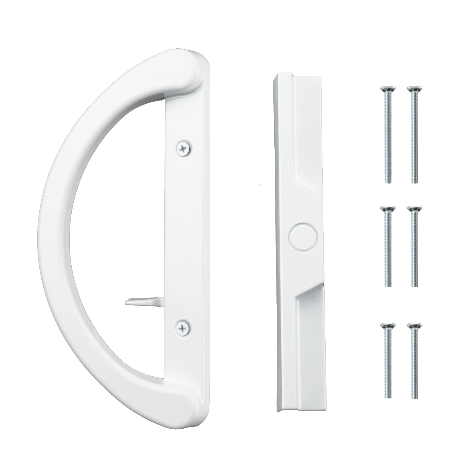 Photo 1 of HOME MASTER HARDWARE Patio Sliding Glass Door Handle Set, Non-Keyed Sliding Patio Door Handles Replacement, White Diecast Slider Door Handle Fits 3-15/16 Hole Spacing for Mortise Style,1 Set