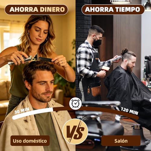 Maquina Para Cortar Cabello, Salandens Cortapelos De Precisión Recargable, Rasuradoras Para Hombre Con 4 Peines Guíacarga Usb (ESTILO 1)