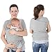 Innoo Tech Baby Sling Carrier Natural Cotton Nursing Baby Wrap Suitable for Newborns to 35 lbs Breastfeeding Sling Baby Holder Soft Safe and Comfortable Nice Baby Shower Gift Gray (Grey)