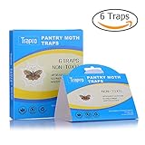 Pantry Moth Traps with Pre-Baited Safe Pheromone Attractant, Odor-Free, Insecticide-Free and Non-Toxic (6 Traps)