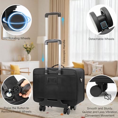 Relavel Makeup Case with 4 Removable 360 Degree Swivel Castors, Professional 3-Layer Organizer (Ideal for Makeup Artist and Hairdresser)