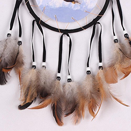SOLEDI Dream Catcher Black 50cm^15.5cm Eagle Pattern Handmade Traditional Circular Net Home Decor Wall Car Hanging Ornament Gift