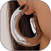 Chunky Chain Earrings for Women Irregular Modern Geometric Aesthetics Dangle Drop Earrings Minimalist Statement Jewelry Gift