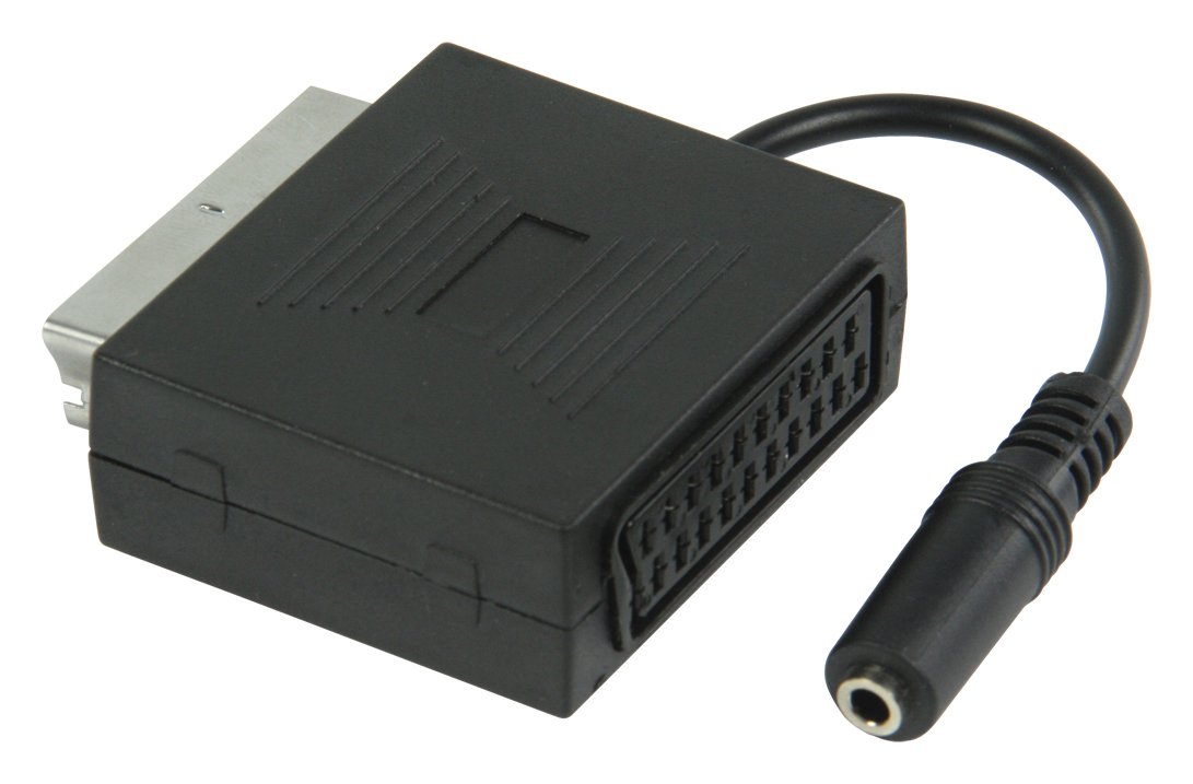 Valueline VLVP31930B02 - cable interface/gender adapters (Scart + 3.5mm, Scart, Black, Male/Female, Nickel, Polybag)