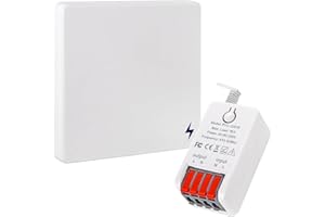 Wireless Light Switch Kit with 86 Wall Panel and 16A Relay Receiver for Remote Control of Lights and Devices up to 50 Meters 
