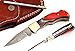 RA-5167-MCW Custom made damascus steel folding lock back knife MCW handle and brass bolster,