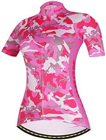 Aogda Cycling Jerseys Women Bike Shirts Bicycle Bib Shorts Ladies Biking Pants Tights Clothing (Large)