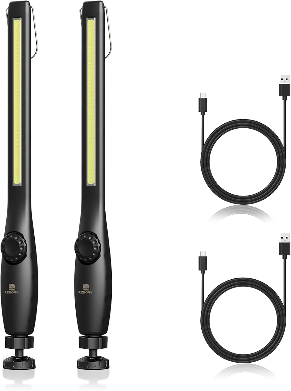 Renogy LED Work Lights 700 Lumens Rechargeable 2200mAh 2 Pack Magnetic COB