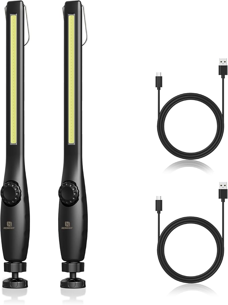 Renogy LED Work Lights 700 Lumens Rechargeable 2200mAh 2 Pack Magnetic COB