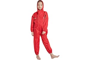 ALIWINER Kids Hooded Rainsuit Waterproof Coverall Toddler Rain Wear for Boys and Girs 2-12 Years