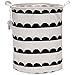 Sea Team Foldable Large Cylindric New French Style Canvas Fabric Storage Bin Storage Basket Organizer, Laundry Hamper for Blouse T-shirt Underwear etc., Color#3