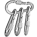 BEWISHOME 4 Pack Carabiner Hooks Hammock Locking Solid Metal D Clips with Heavy Duty 500LBS Screw Gate for Camping Hiking Traveling Backpacking Outdoor HDK02W