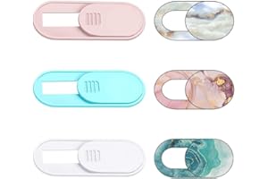 Laptop Camera Cover Slide Colorful&Marble 6 Pack, Webcam Cover Slide Phone Camera Cover, FadyRaye Ultra-Thin Computer Camera Cover Slide Blocker Slider Fits iPhone MacBook Laptop, Desktop, PC, Tablet