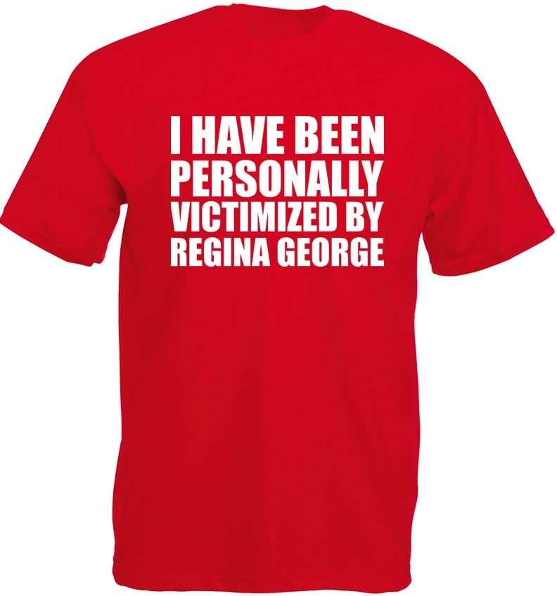 Personally Victimized by Regina George, Mens Printed T-Shirt - Red/White XL
