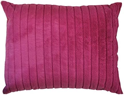 Rock Your Room 784857622201 Jumbo Faux Fur Texture Stripe Pillow, 20 x 26", Pink