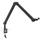 Elgato Wave Mic Arm MK.2, Studio Boom Arm for Microphones | Rises above monitors or stays low profile, Silent operation, Slim all-metal design, Padded clamp fits tight spaces
