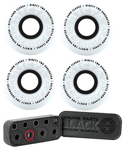 RICTA SKATEBOARD WHEELS 56mm Clouds 92a White/Black  Indepen
