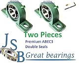 (Qty.2) Premium UCP202-10 Double Seals ABEC3 Pillow Block Bearings 5/8 bore UCP202 10
