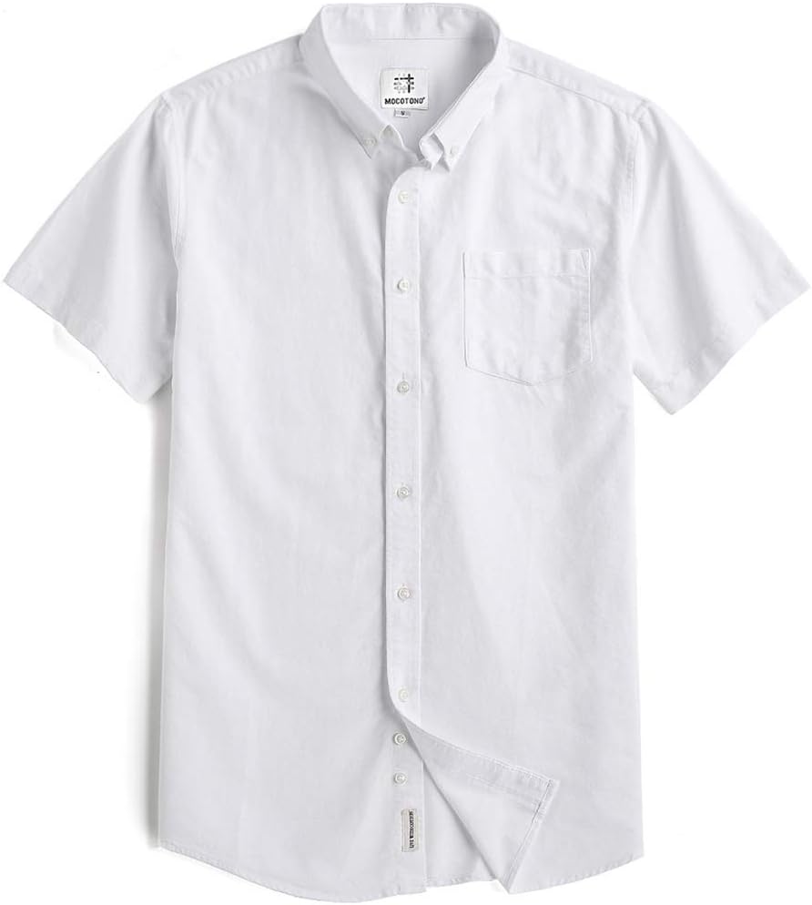 Men's Short Sleeve Oxford Button Down Casual Shirt