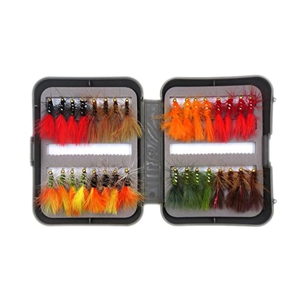 Flyafish-32pcs-Woll-Bug-Wet-Fly-Lure-with-Copper-Beads