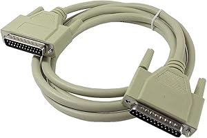 DB25 25 Pin Serial Port Cable Male to Male 6 ft